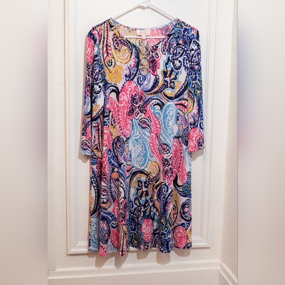 Ivy Road Colorful Dress with Gold O-Rings (L)